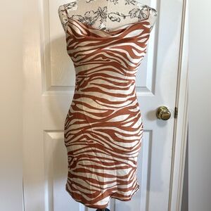 Timing Zebra Print Slip Dress